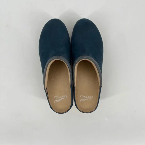 Dansko Navy and Beige Clogs - Picture 3 of 9